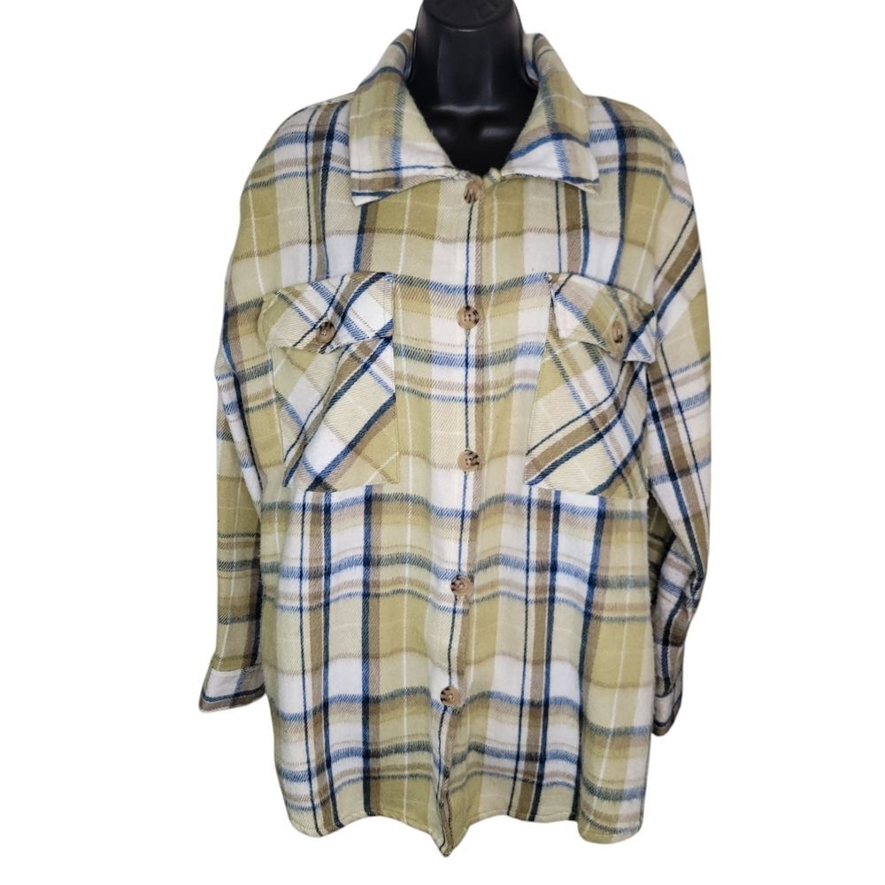 Arizona Plaid Super Soft button up jacket shacket Size XL